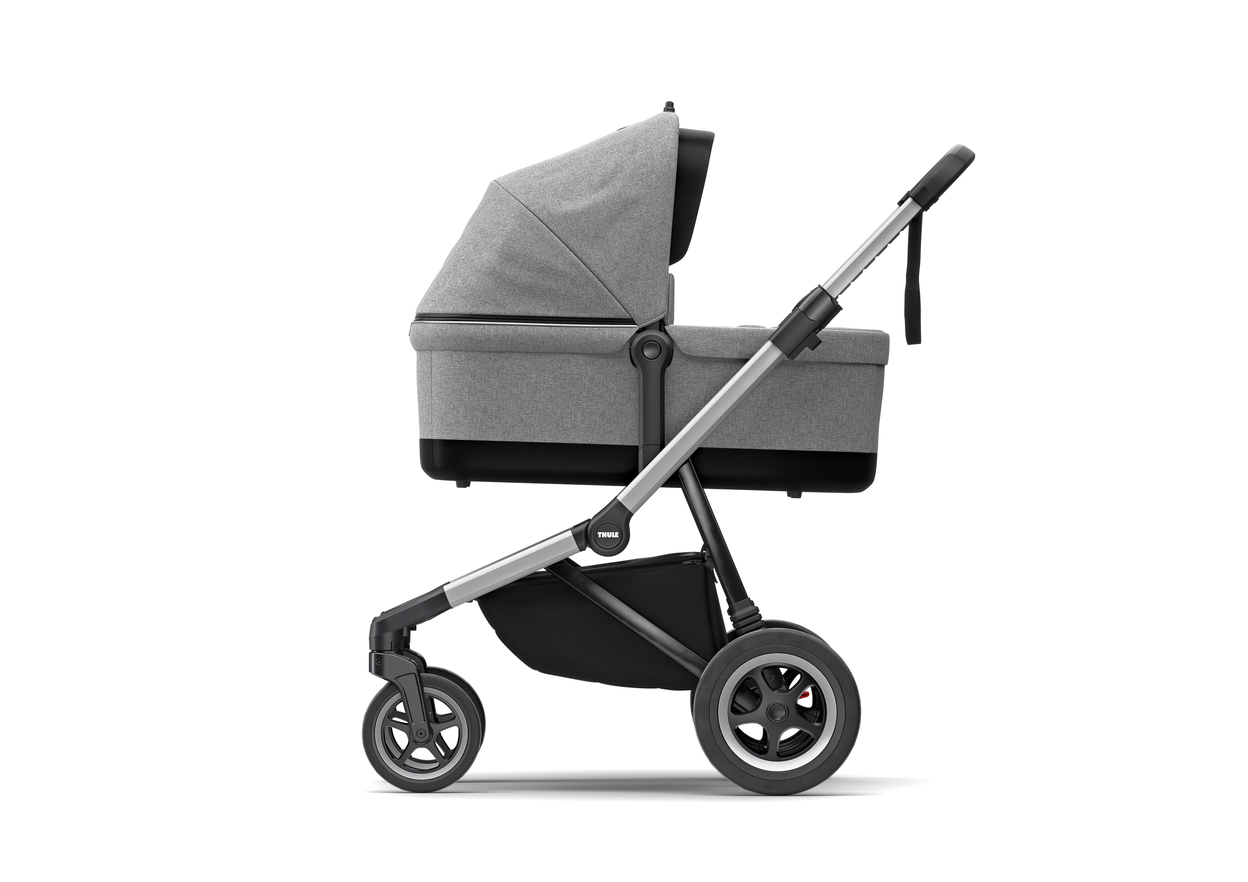 Thule Sleek Wózek spacerowy 3w1 zestaw z gondolą Grey Melange on Aluminum