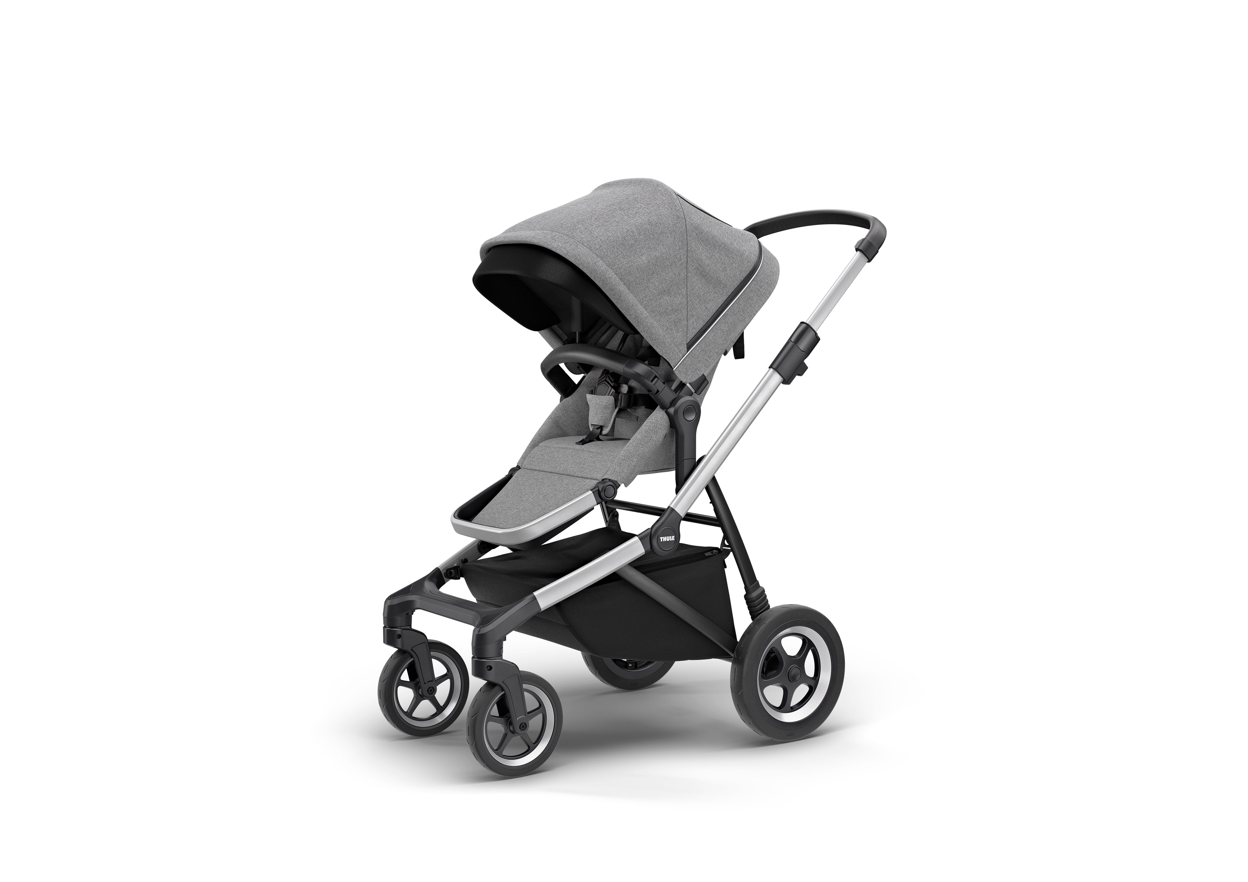 Thule Sleek Wózek spacerowy 3w1 zestaw z gondolą Grey Melange on Aluminum