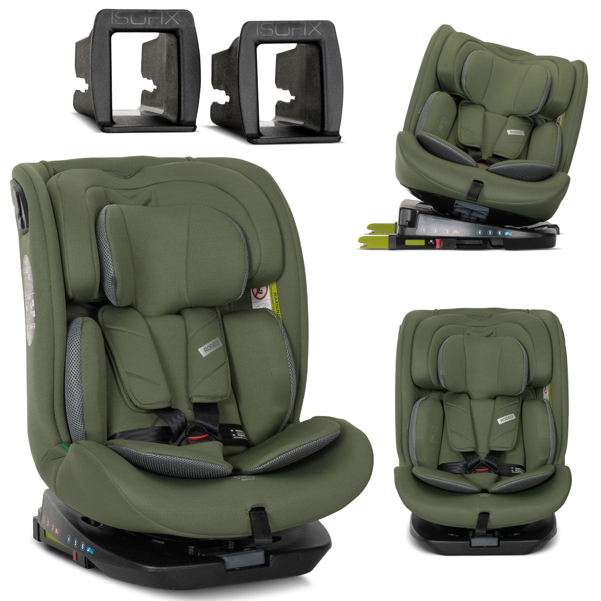 Lorelli Rodeo - fotelik 40-150 cm ISOFIX 360 | Green&Grey.