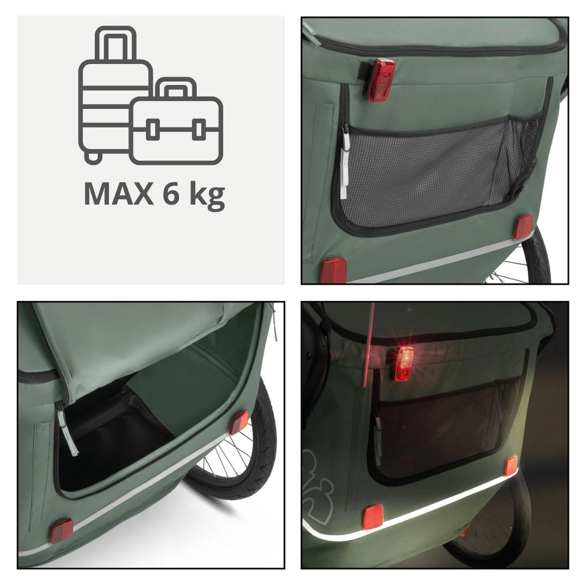 Hauck Bike n Walk duo - przyczepka rowerowa dwuosobowa | Dark Green.