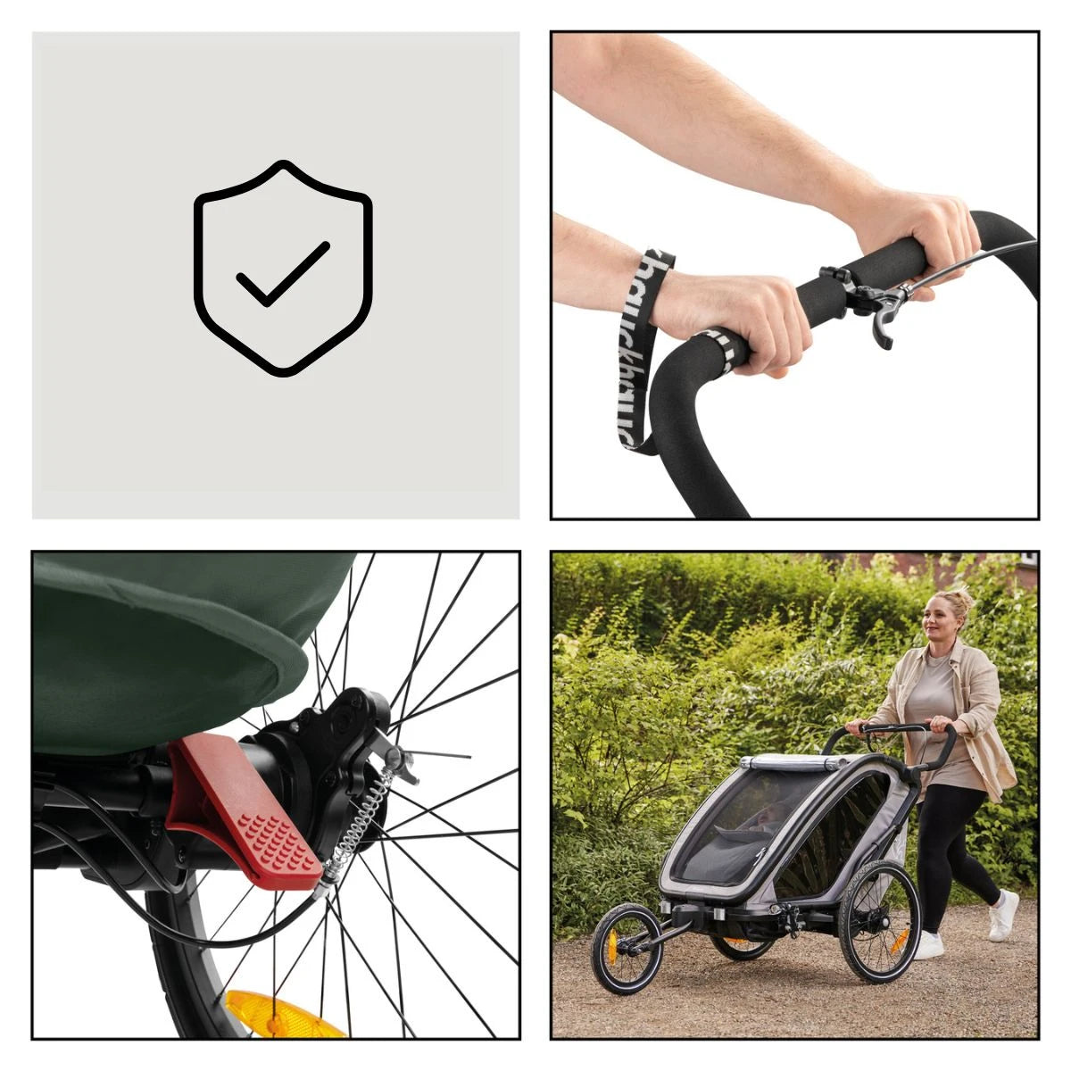 Hauck Bike n Walk duo - przyczepka rowerowa dwuosobowa | Dark Green.