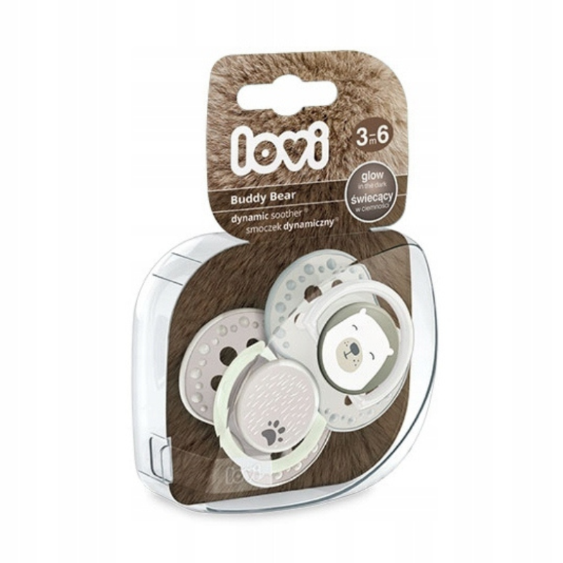 LOVI Smoczek uspakajający dynamiczny 3-6 m BUDDY BEAR