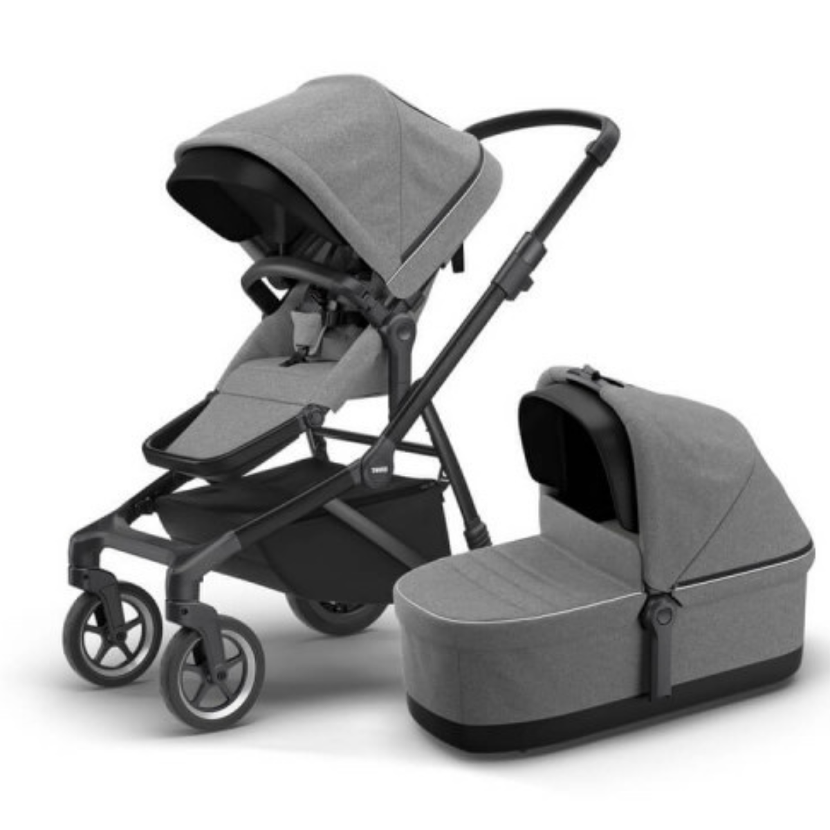 Thule Sleek Wózek spacerowy 3w1 zestaw z gondolą Grey Melange on Black
