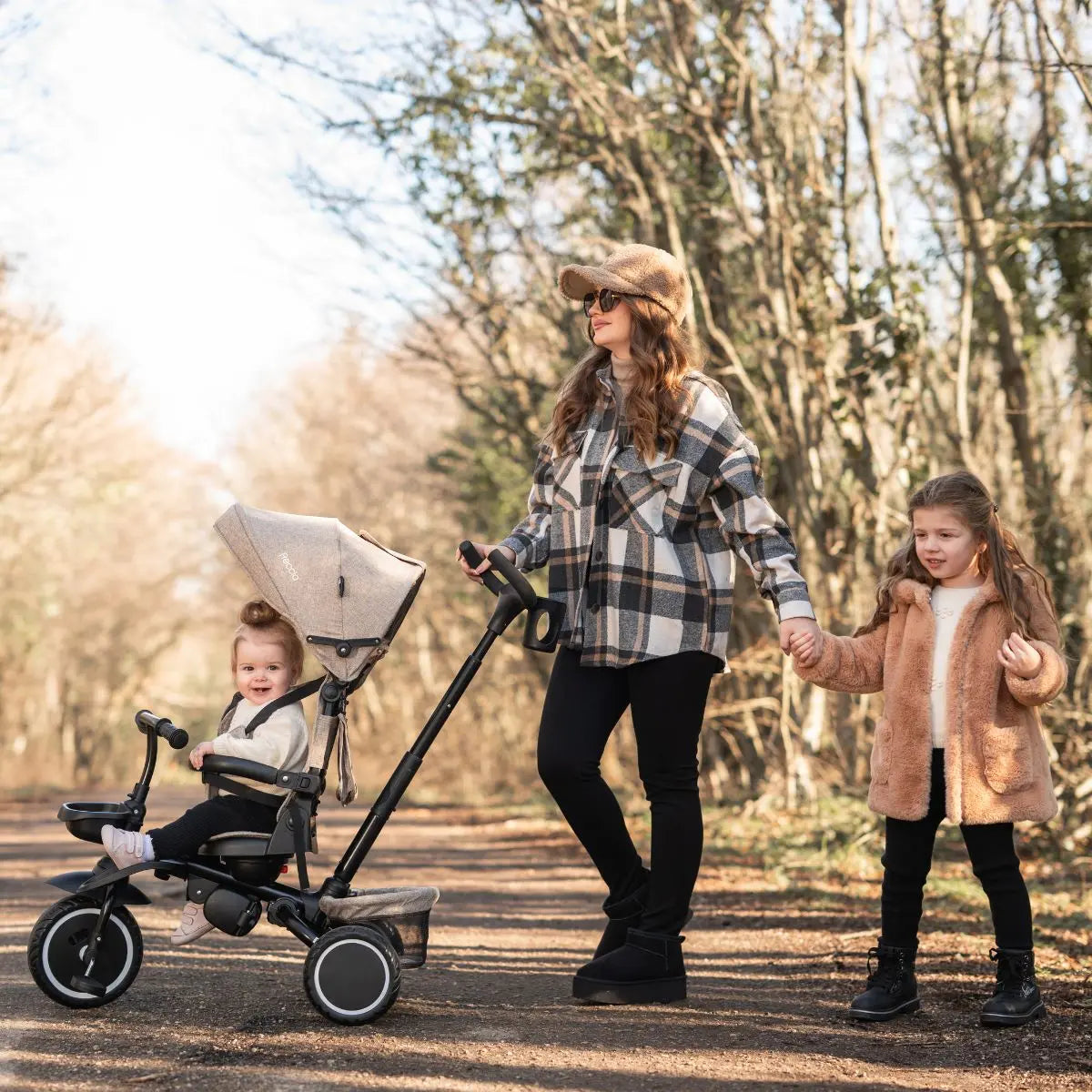 Lorelli Freccia - rowerek trójkołowy 5w1 pchacz składany z funkcją wolnego koła czarny.