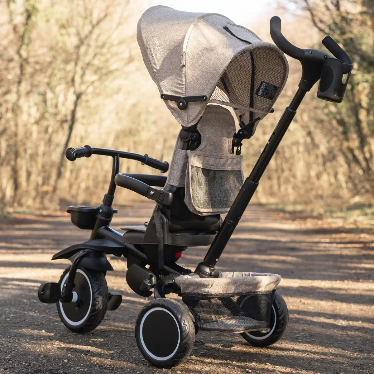 Lorelli Freccia - rowerek trójkołowy 5w1 pchacz składany z funkcją wolnego koła czarny.