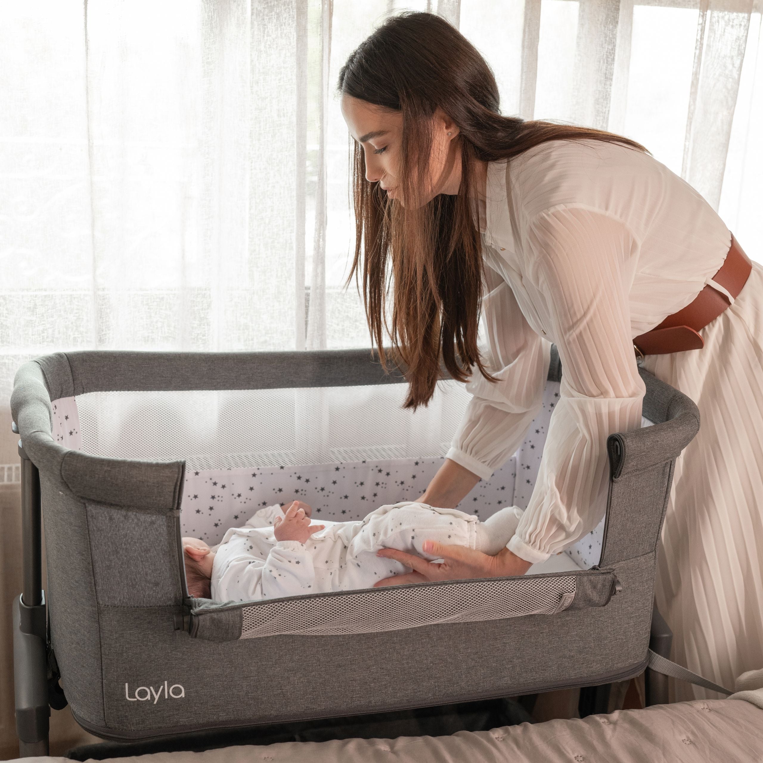 Lorelli Layla - łóżeczko dostawne 2w1 | Beige