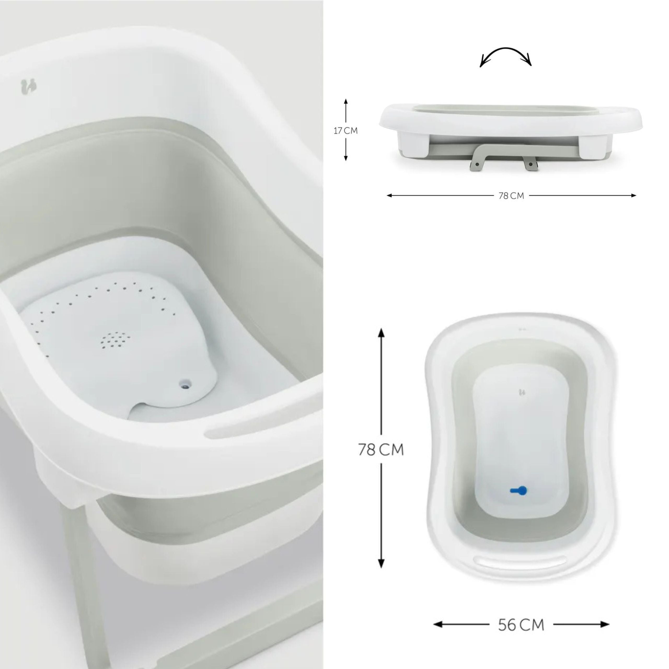 Hauck Wash and Fold L - wanienka składana | White-Sage