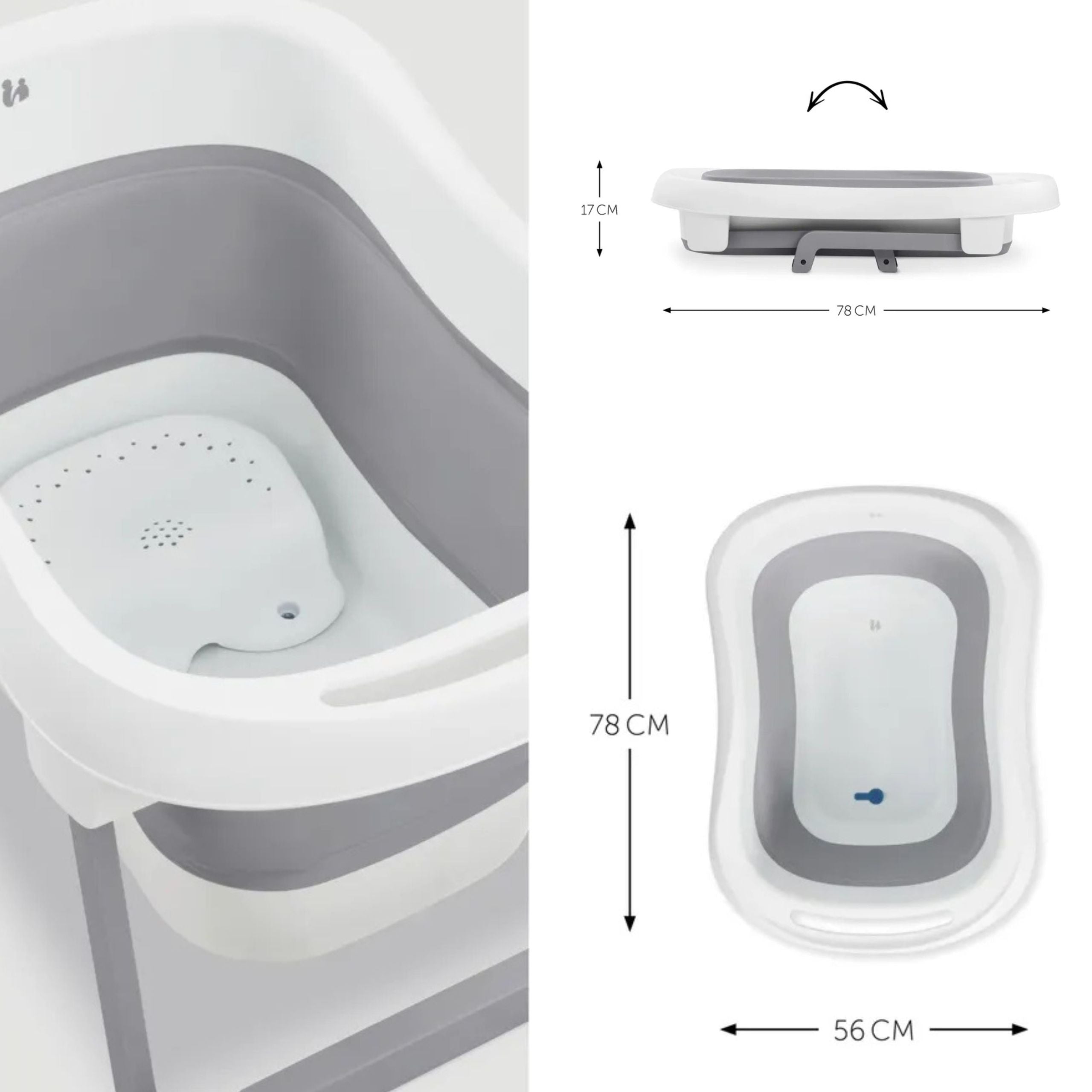 Hauck Wash and Fold L - wanienka składana | White-Stone