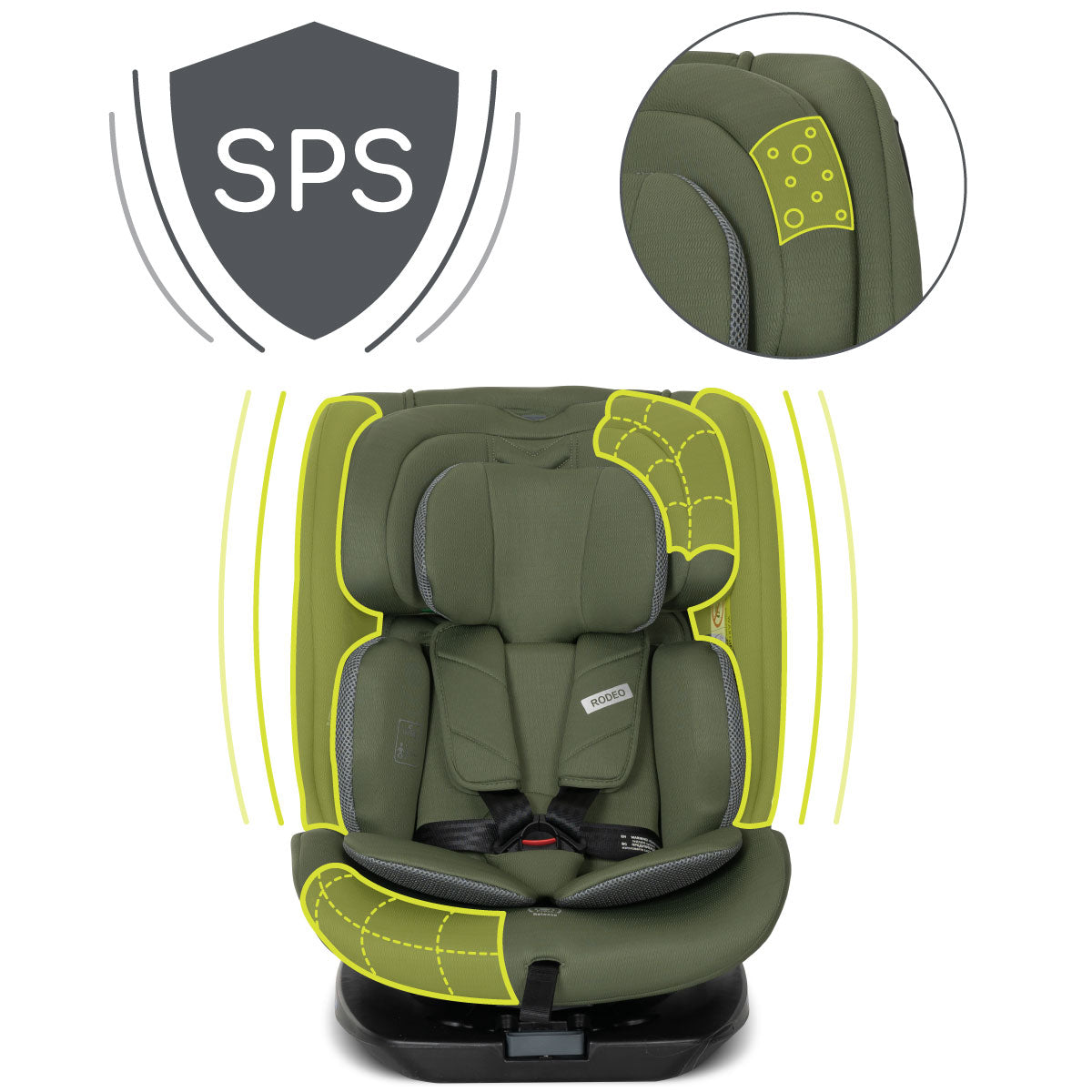 Lorelli Rodeo - fotelik 40-150 cm ISOFIX 360 | Green&Grey.