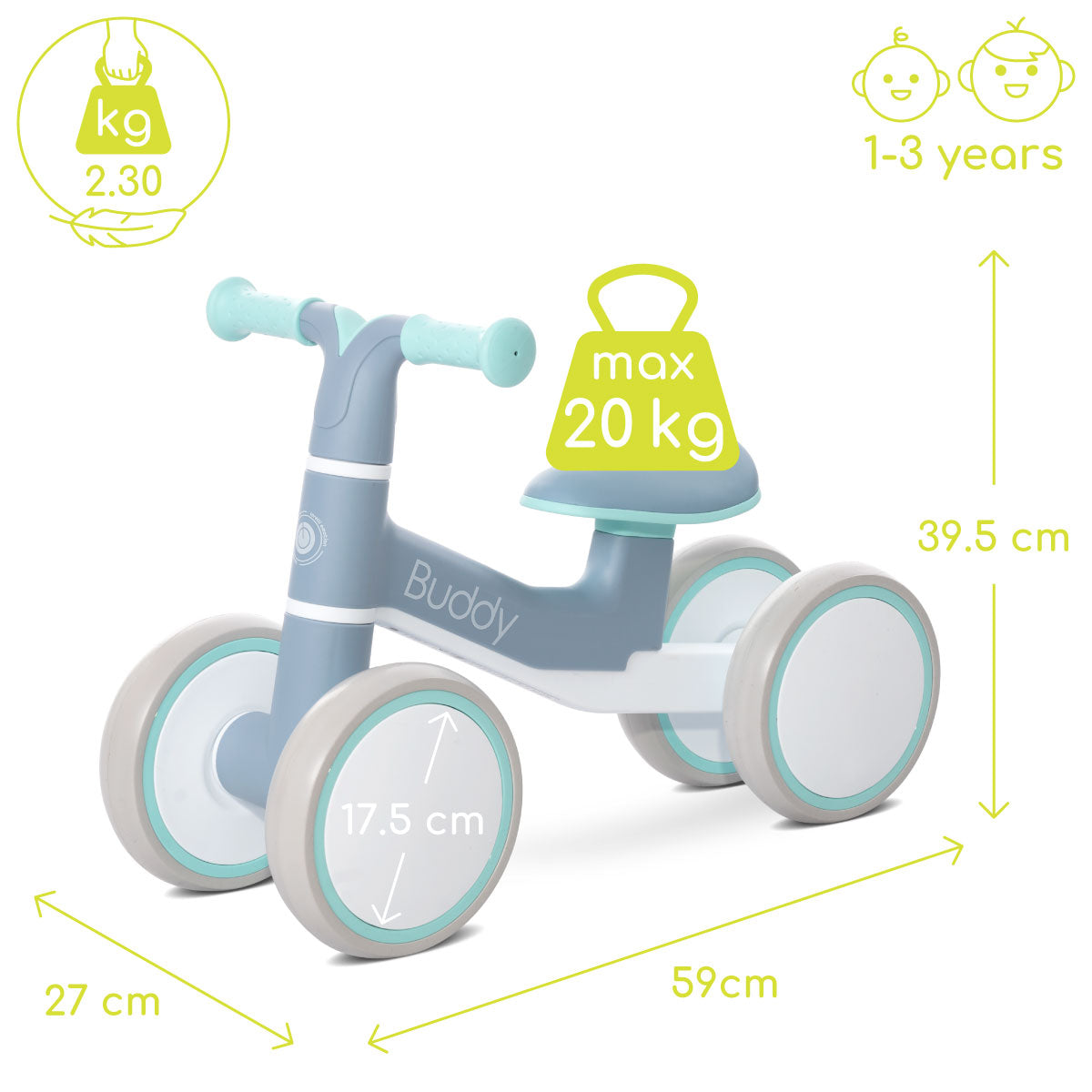 Lorelli Buddy - jeździk, rowerek biegowy | Blue.