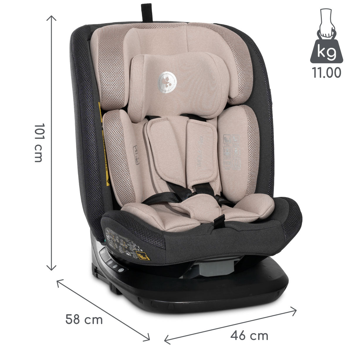 Lorelli Imola - fotelik i-Size 40-150 cm ISOFIX 360 | Beige.