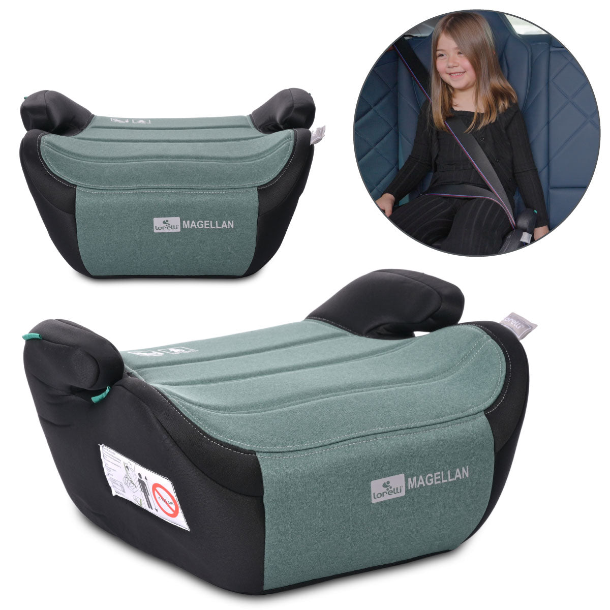 Lorelli Magellan - podstawka samochodowa 125-150cm | Black Green Pine.