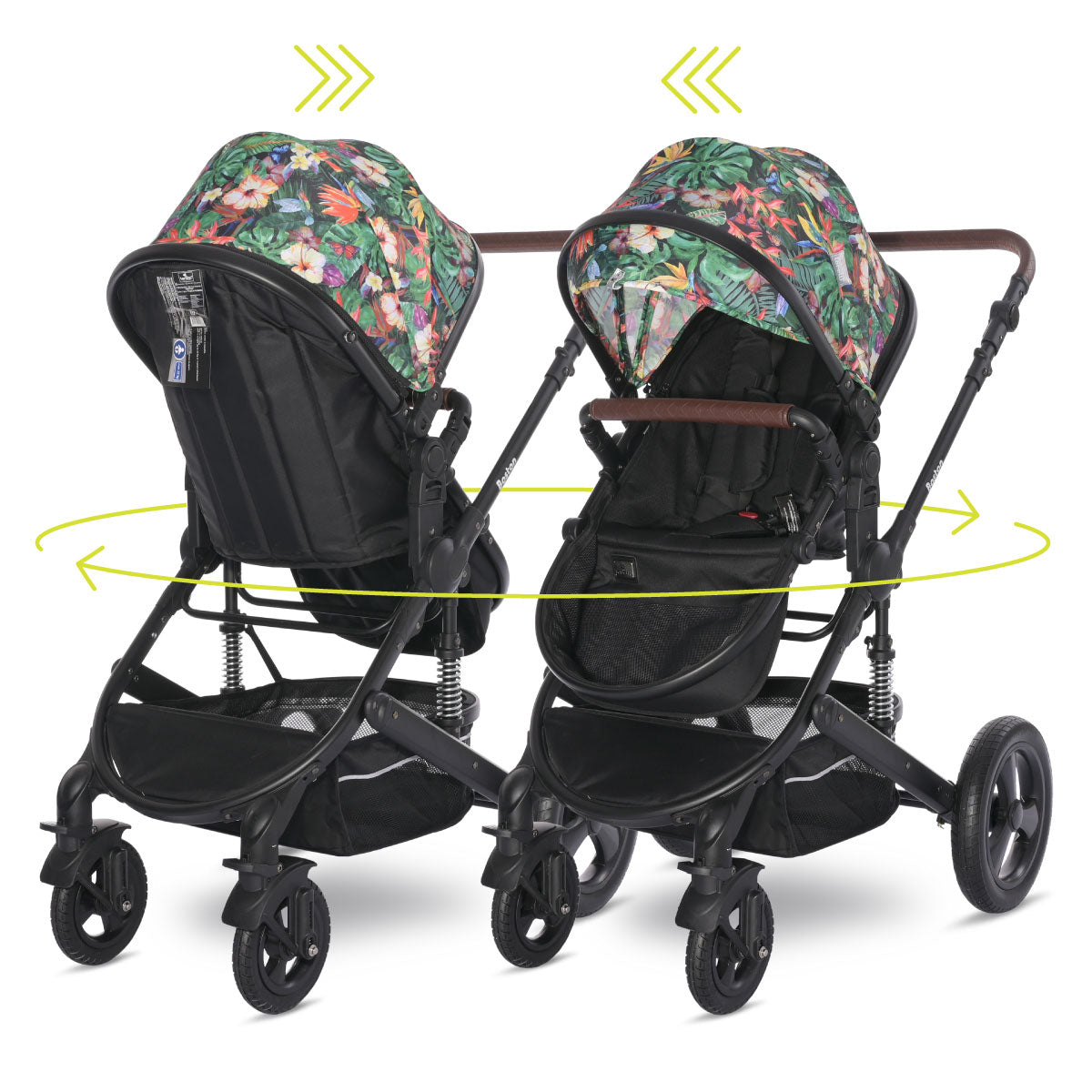 Lorelli Boston - wózek wielofunkcyjny 2w1 | Tropical Flower + adaptery