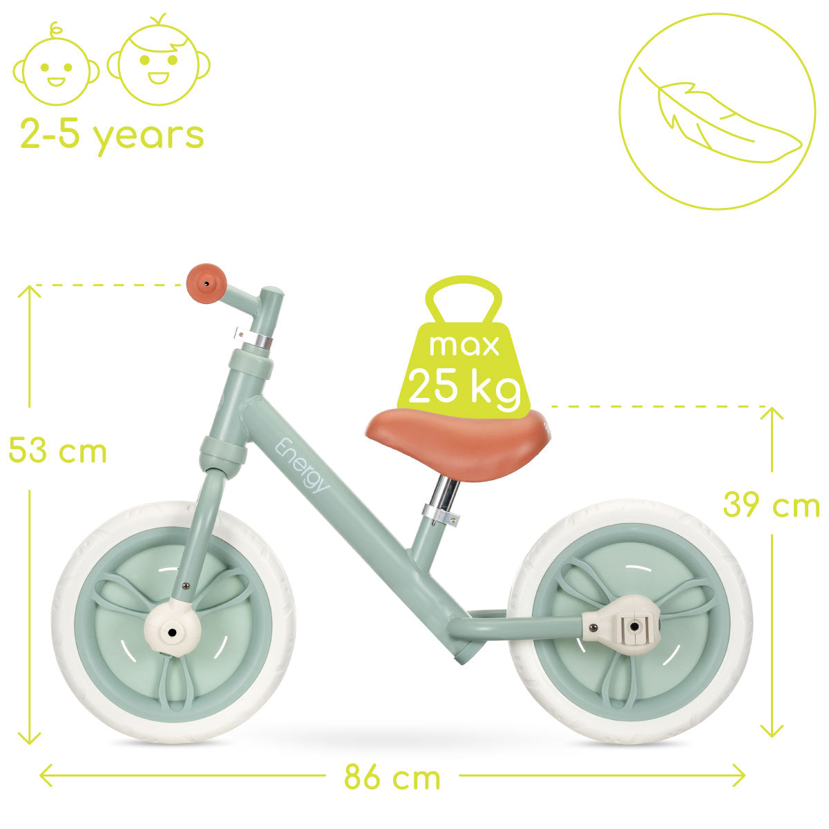 Lorelli Energy - rowerek biegowy 2w1 | Green.