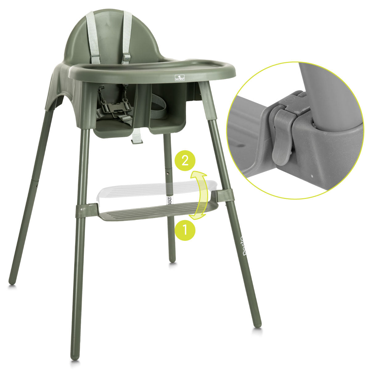 Lorelli Pesto - krzesełko do karmienia | Green.
