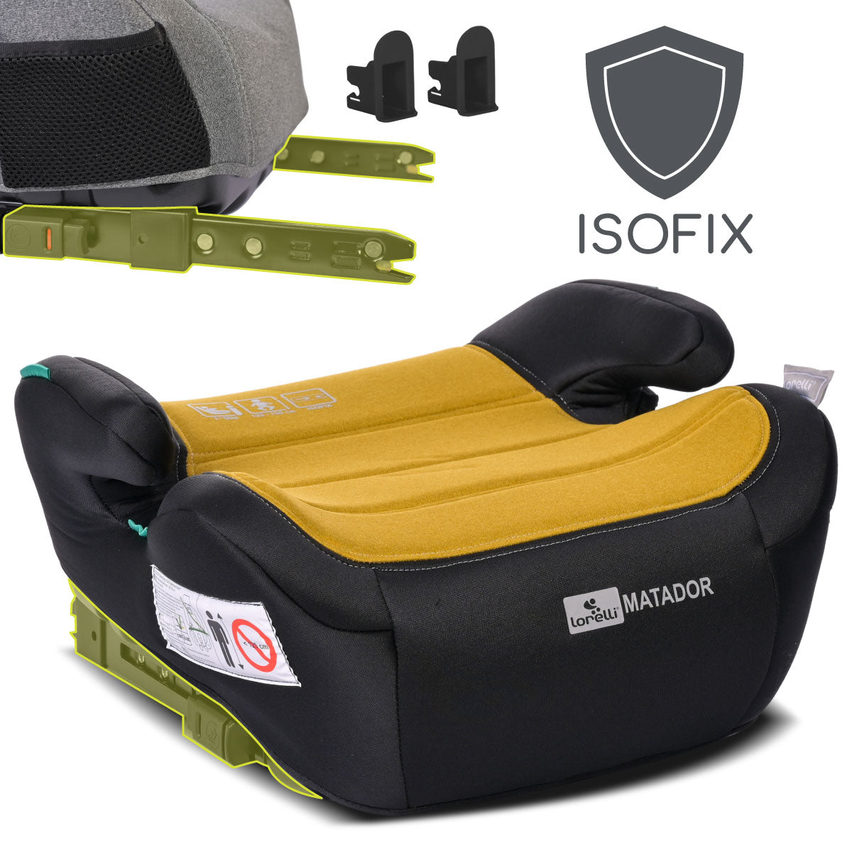 Lorelli Matador - podstawka samochodowa ISOFIX 125-150cm | Lemon Curry.