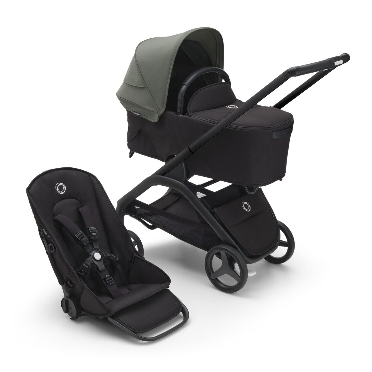 Bugaboo Dragonfly Wózek 2w1 Komplet Black/Green-Green