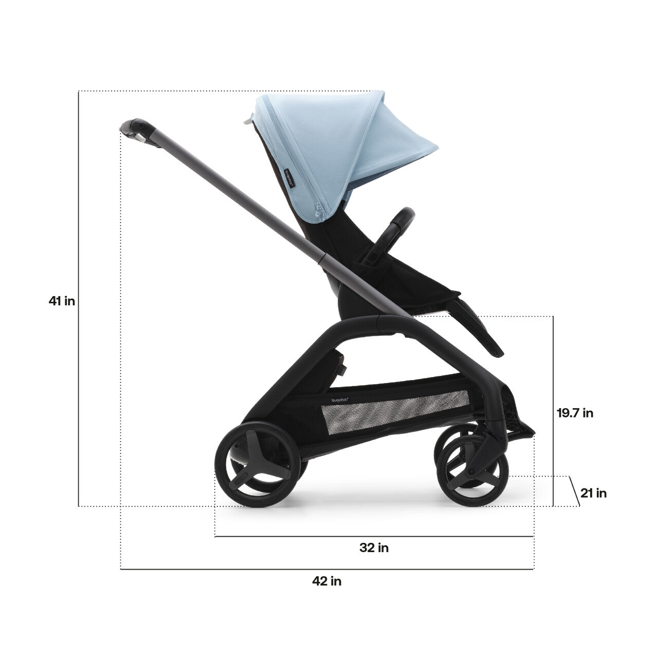 Bugaboo Dragonfly Wózek 2w1 Komplet Black/Dark Cherry