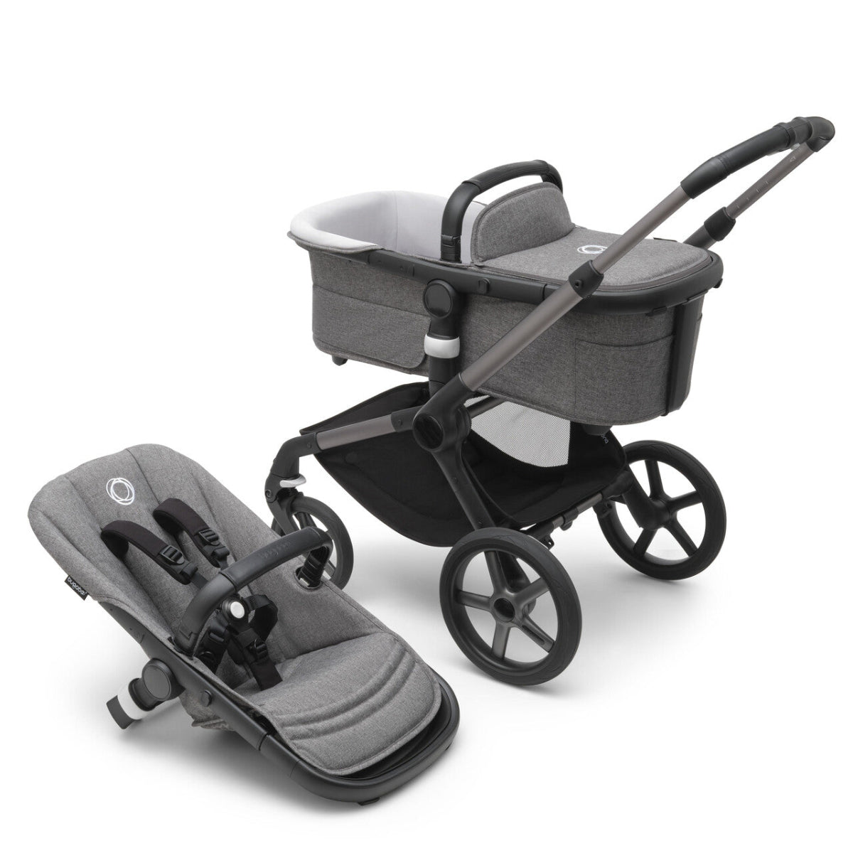 Bugaboo Fox5 Baza Wózka 2w1 bez budki Black/Grey Melange