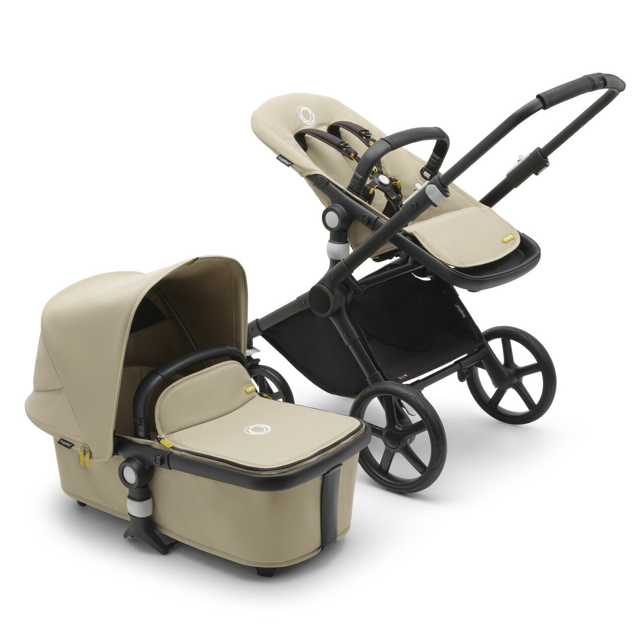 Bugaboo Fox Cub Wózek 2w1 Komplet Black/Desert Beige-Desert Beige