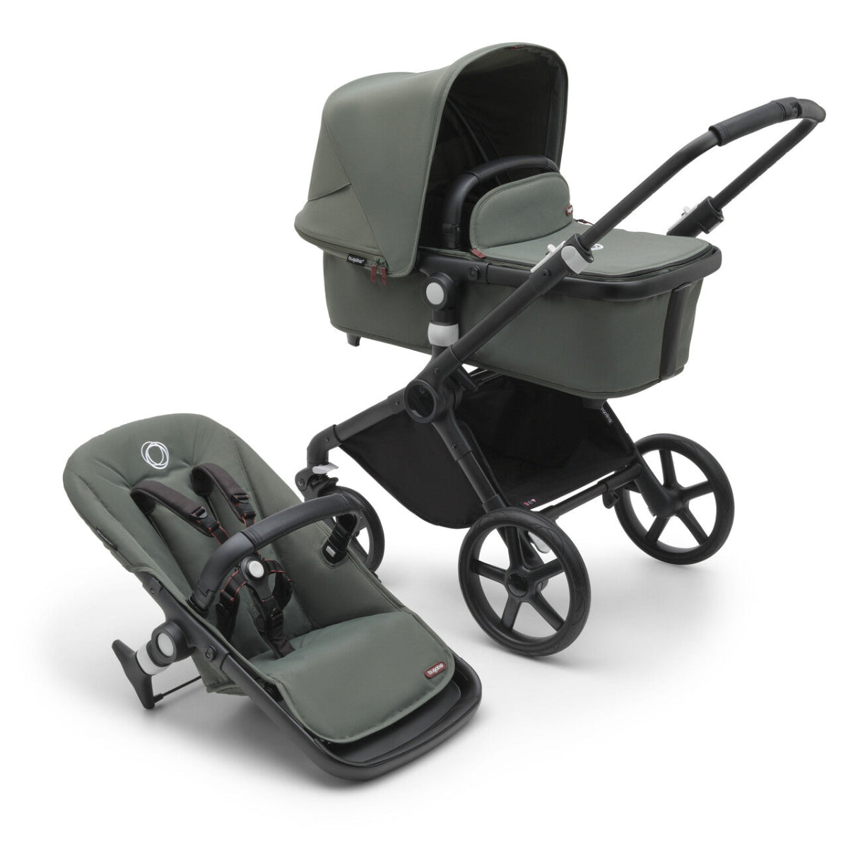 Bugaboo Fox Cub Wózek 2w1 Komplet Black/Forest Green-Forest Green