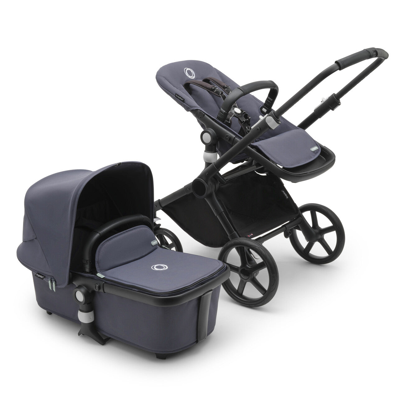 Bugaboo Fox Cub Wózek 2w1 Komplet Black/Stormy Blue-Stormy Blue