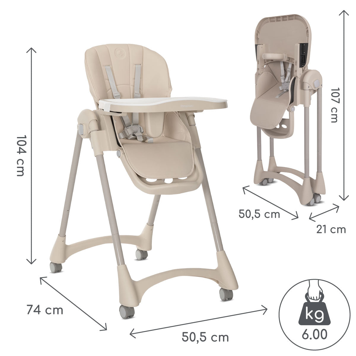 Lorelli Primapapa - krzesełko do karmienia | Beige.