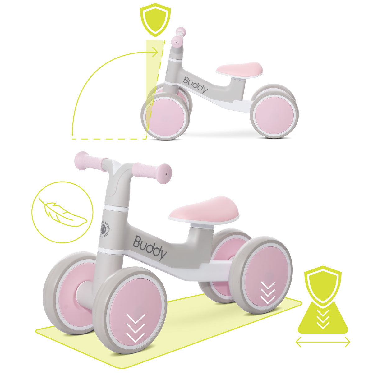 Lorelli Buddy - jeździk, rowerek biegowy | Pink.