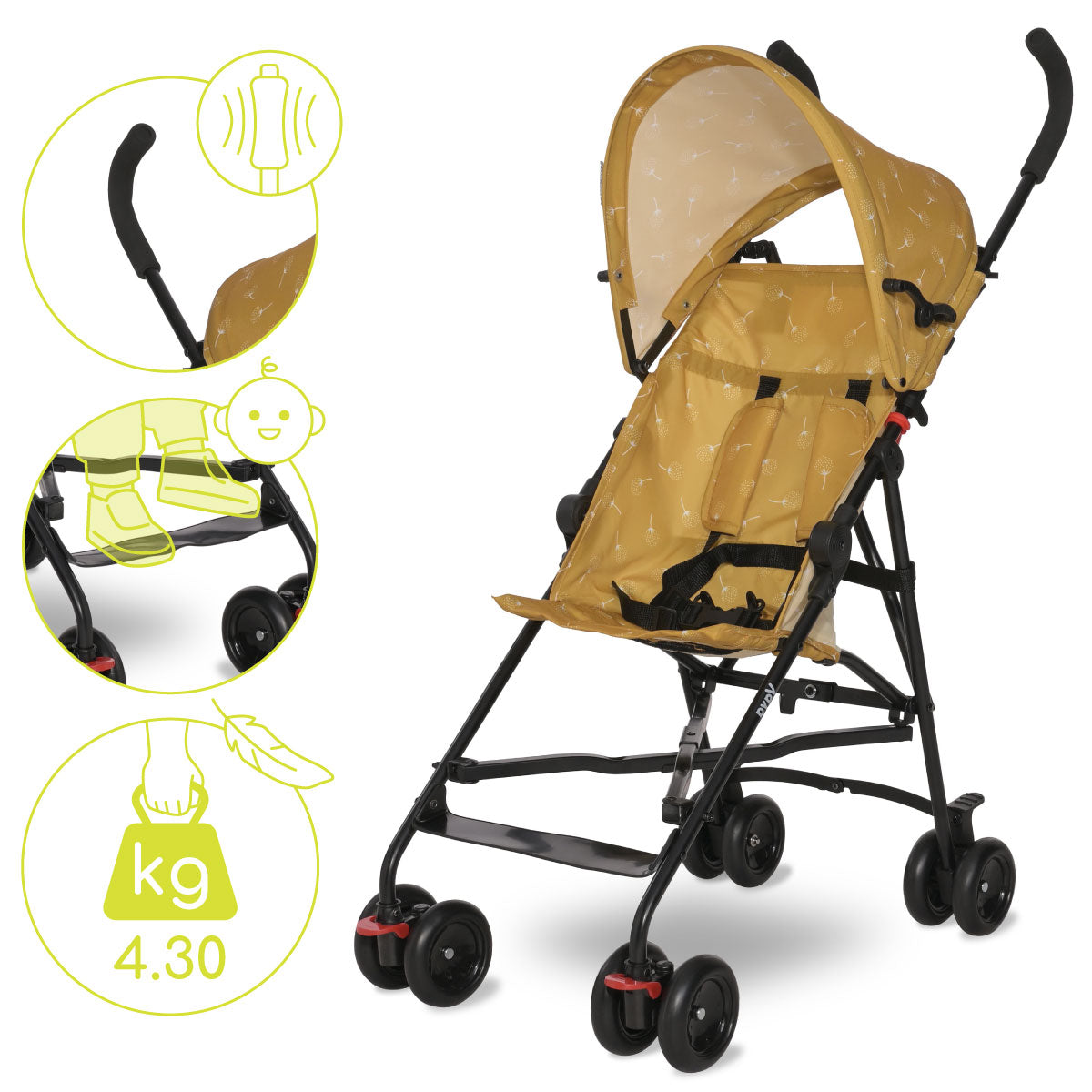 Lorelli Vaya - wózek spacerówka parasolka | Lemon Curry.