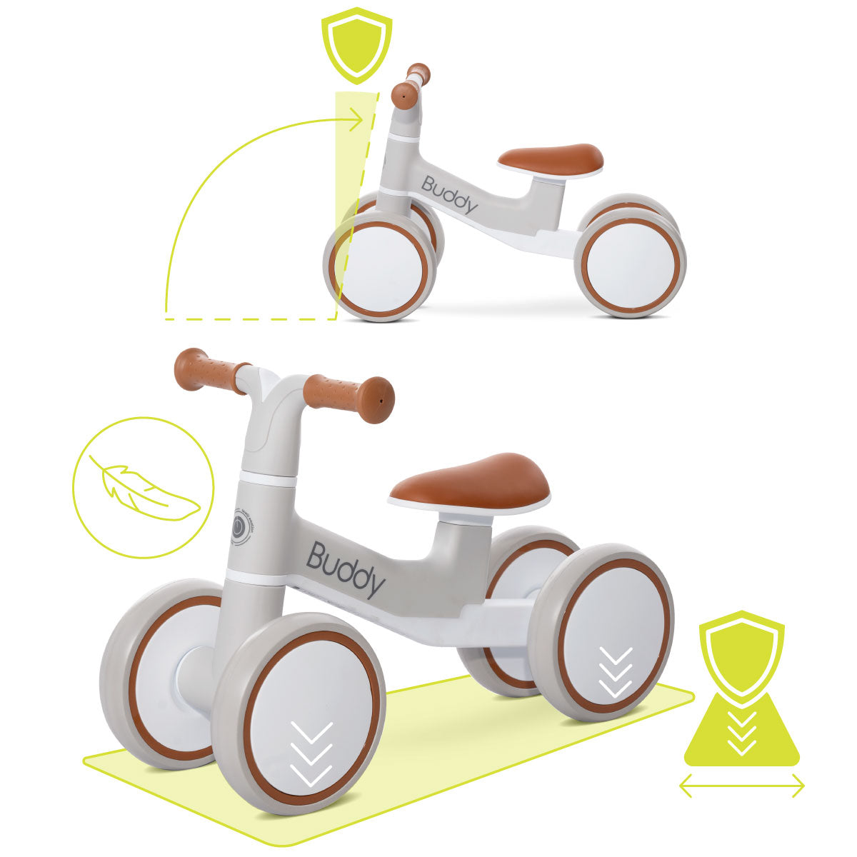 Lorelli Buddy - jeździk, rowerek biegowy | Beige.