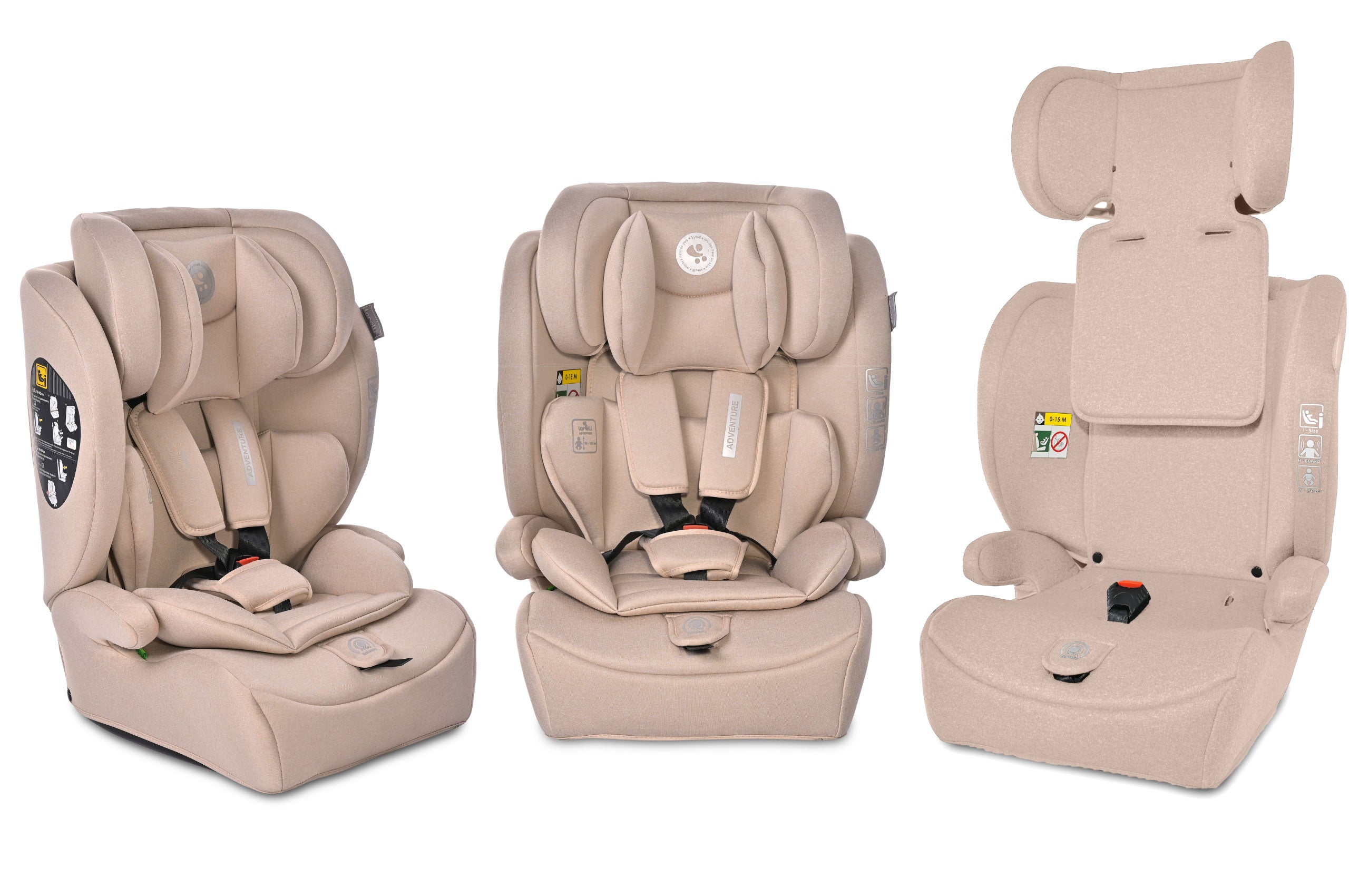 Lorelli Adventure - fotelik i-Size 76-150cm | Beige.