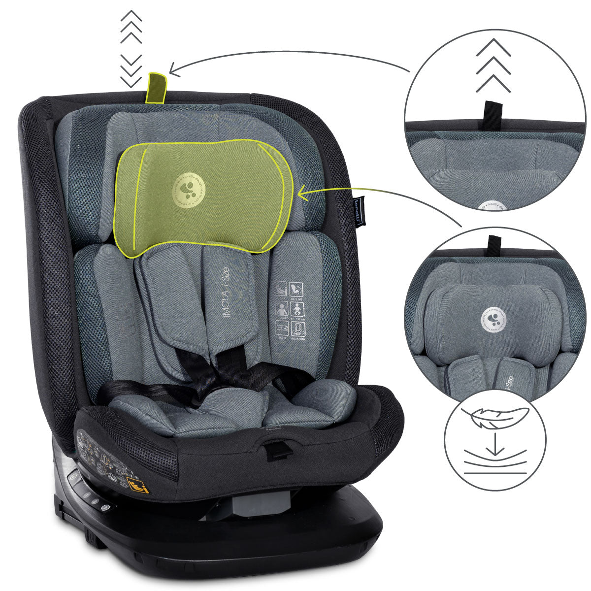 Lorelli Imola - fotelik i-Size 40-150 cm ISOFIX 360 | Green.
