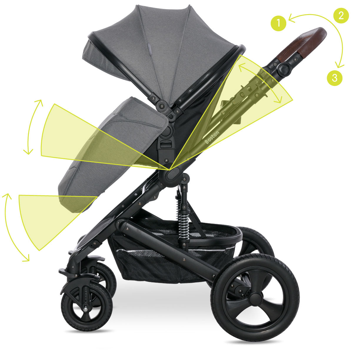 Lorelli Boston - wózek wielofunkcyjny 2w1 | Grey + adaptery