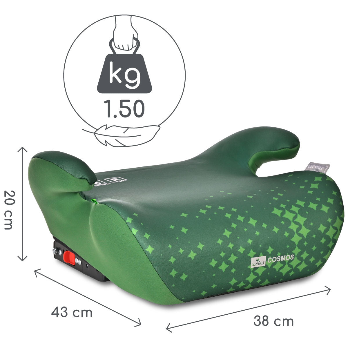 Lorelli Cosmos - podstawka samochodowa ISOFIX 125-150cm | Green.