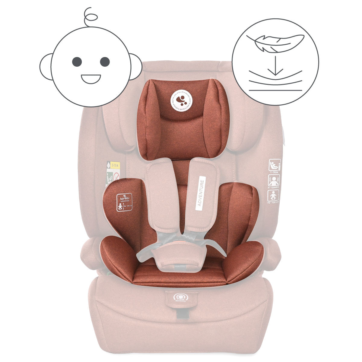 Lorelli Adventure - fotelik i-Size 76-150cm | Ginger.