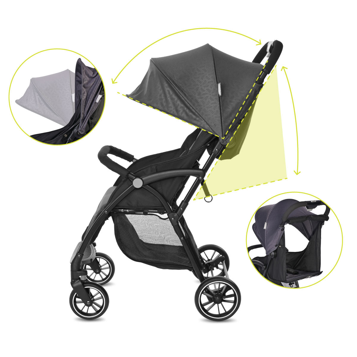 Lorelli Fresh - wózek spacerowy do 22kg | Black Grey