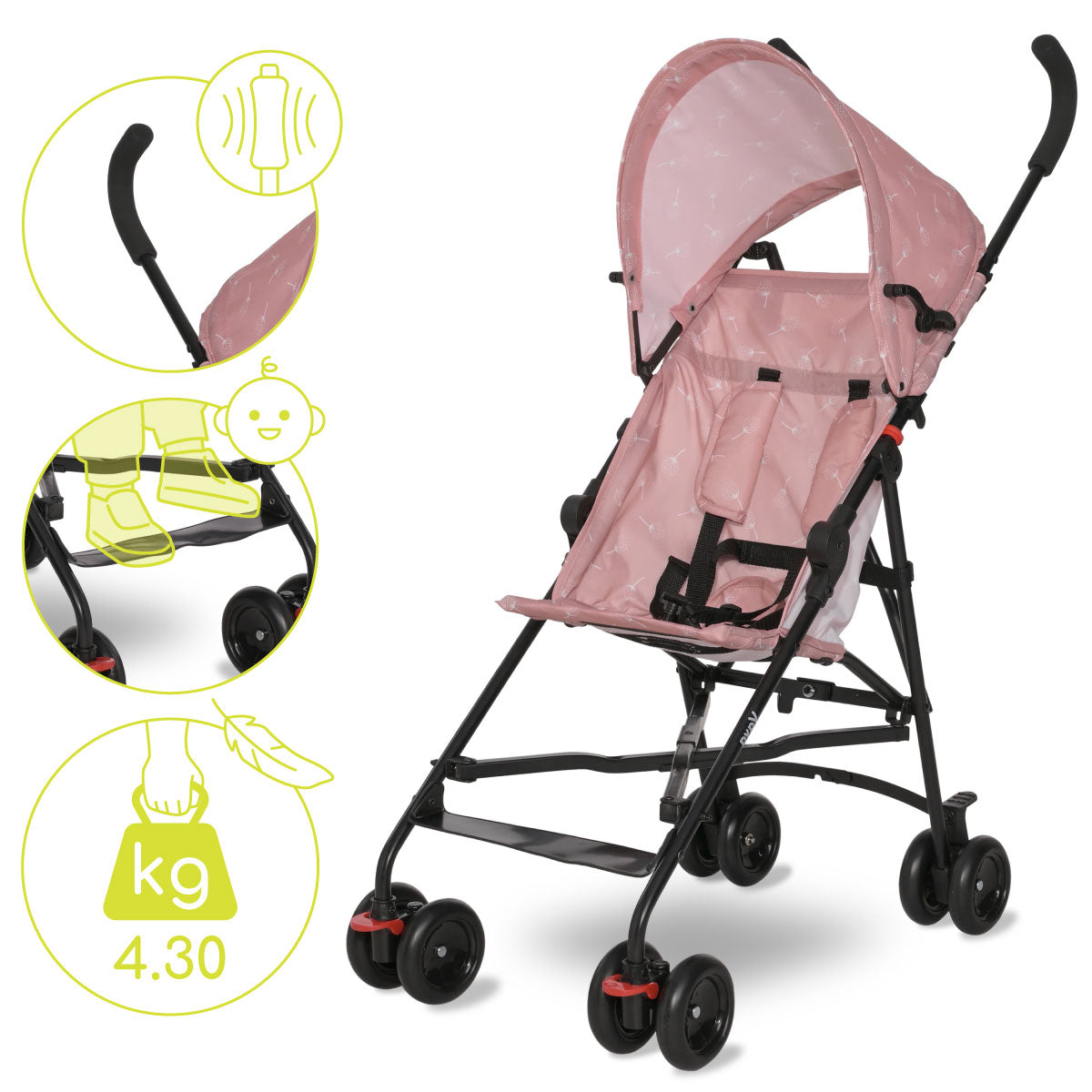 Lorelli Vaya - wózek spacerówka parasolka | Mellow Rose.