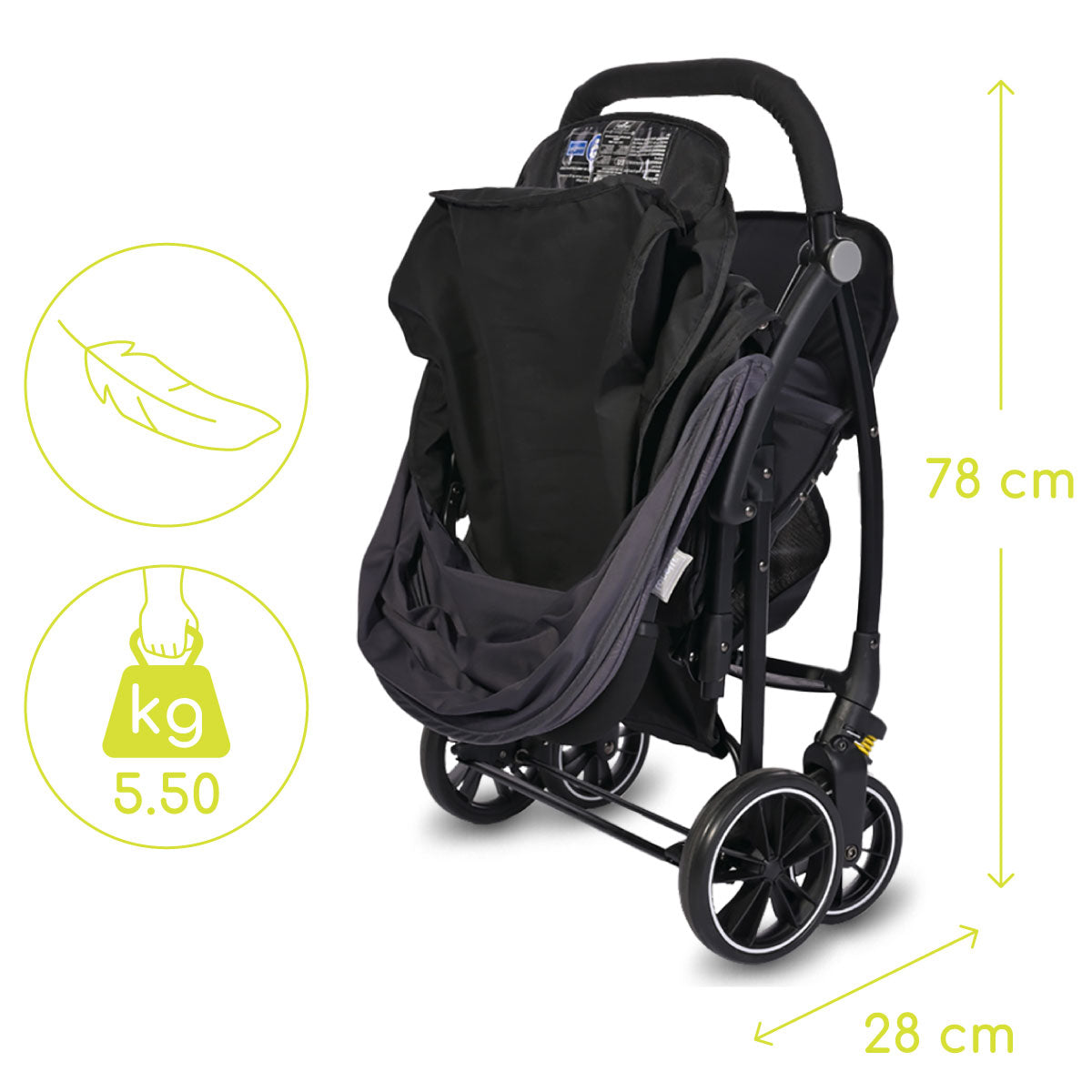 Lorelli Fresh - wózek spacerowy do 22kg | Black Grey