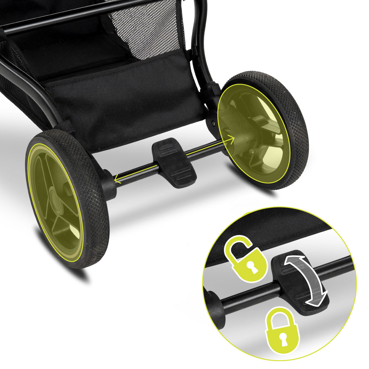 Lorelli Makaya - wózek spacerowy do 22kg obrotowy 360 | Green