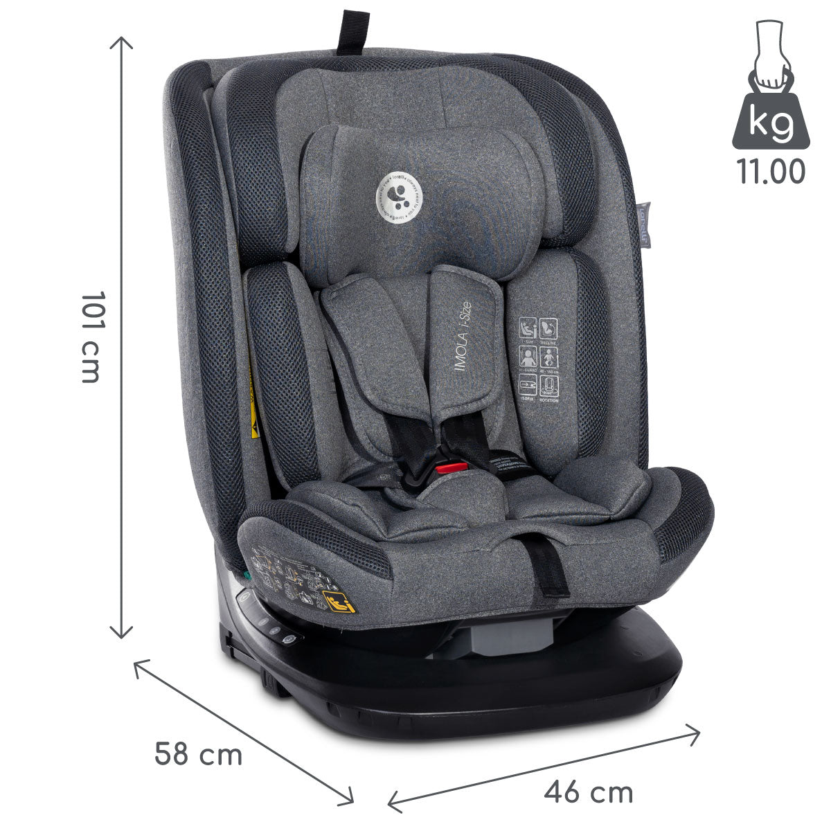 Lorelli Imola - fotelik i-Size 40-150 cm ISOFIX 360 | Grey.