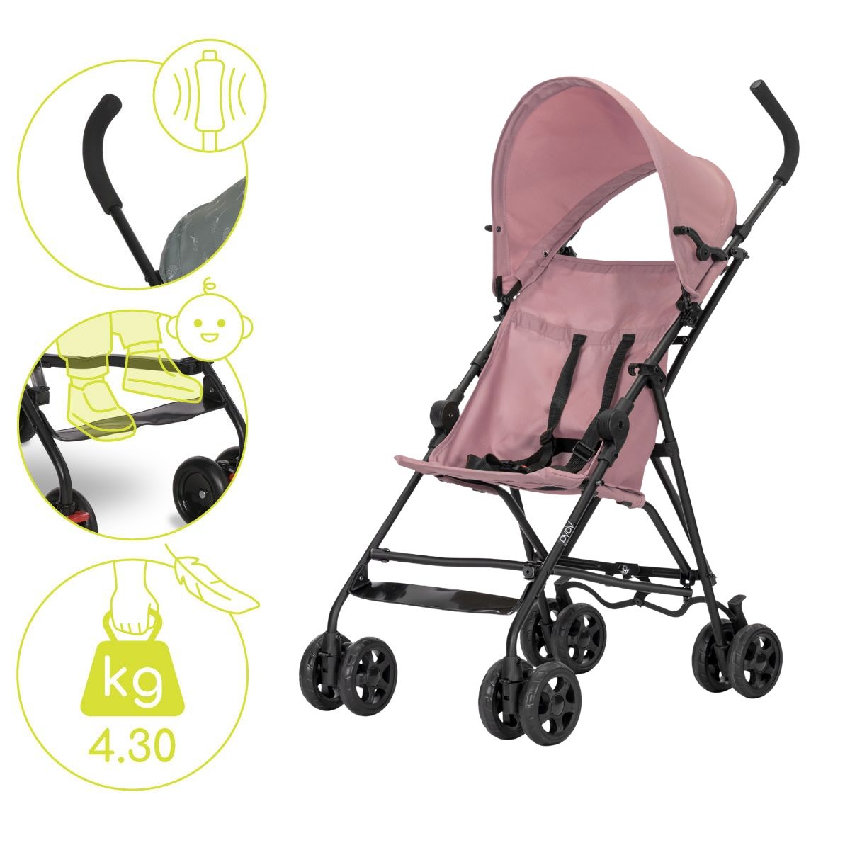Lorelli Vaya - wózek spacerówka parasolka do 22kg | Rose.