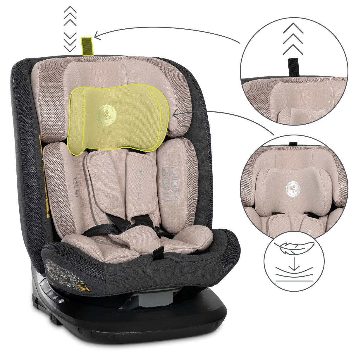 Lorelli Imola - fotelik i-Size 40-150 cm ISOFIX 360 | Beige.