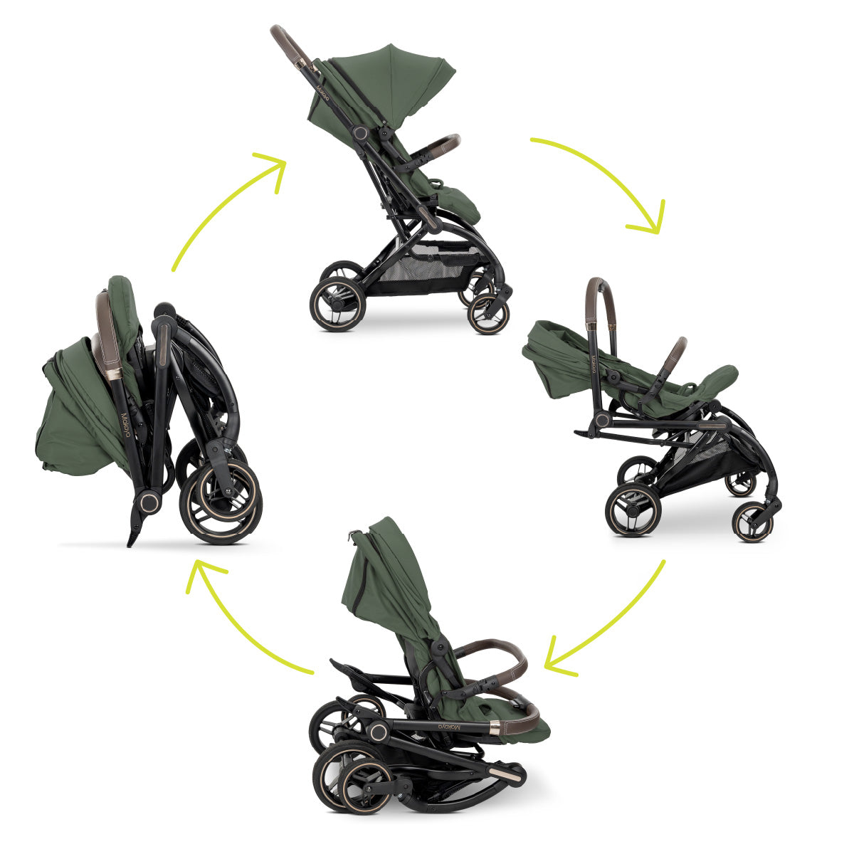 Lorelli Makaya - wózek spacerowy do 22kg obrotowy 360 | Green