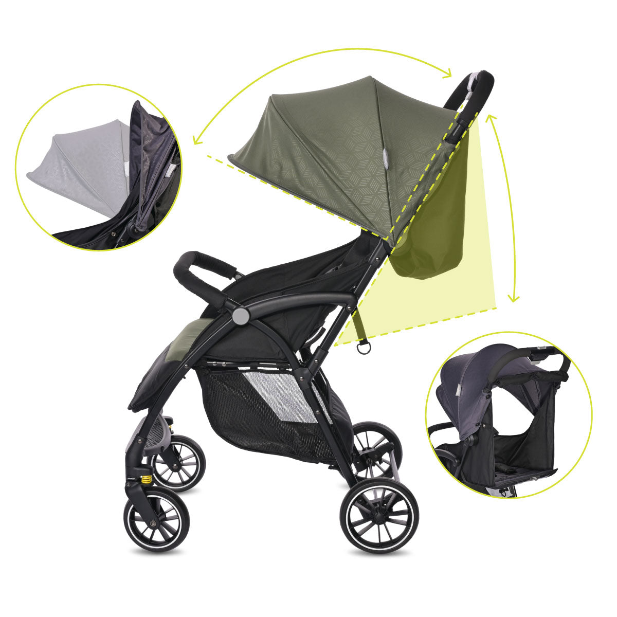 Lorelli Fresh - wózek spacerowy do 22kg | Black Green