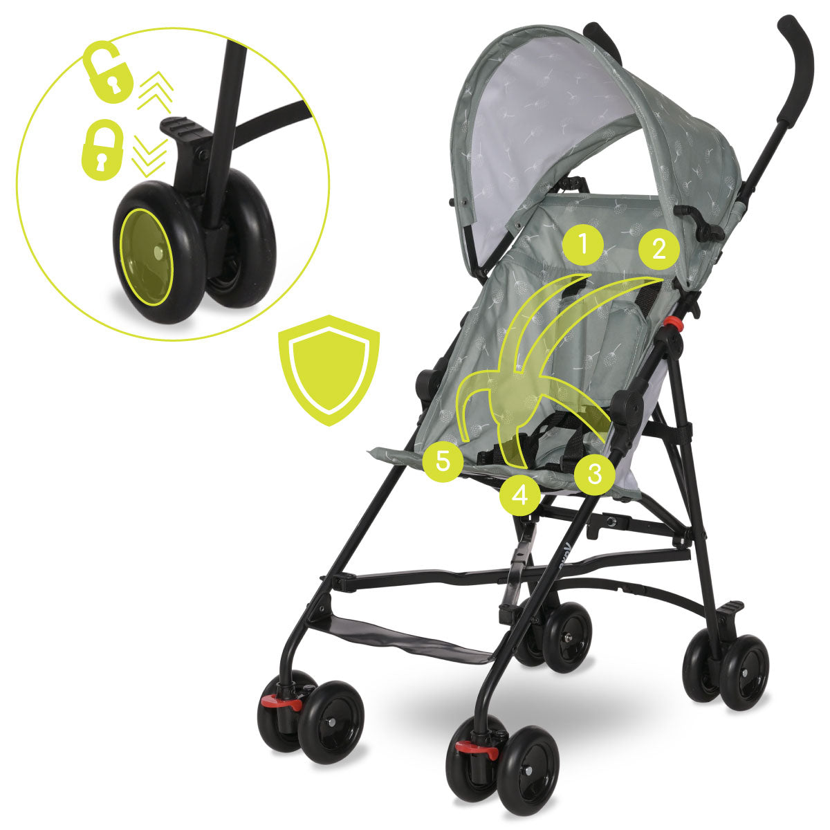 Lorelli Vaya - wózek spacerówka parasolka | Iceberg Green.