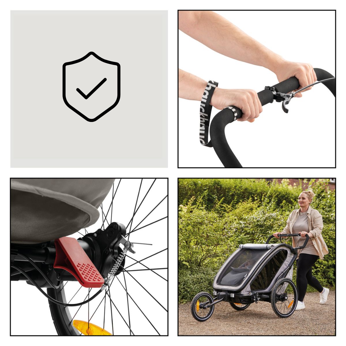 Hauck Bike n Walk duo - przyczepka rowerowa dwuosobowa | Light Grey.