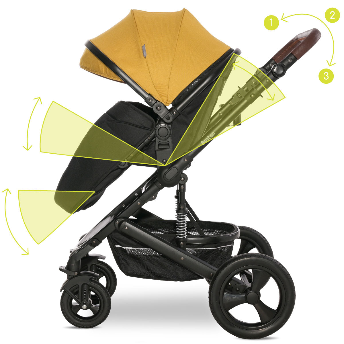 Lorelli Boston - wózek wielofunkcyjny 2w1 | Lemon Curry + adaptery