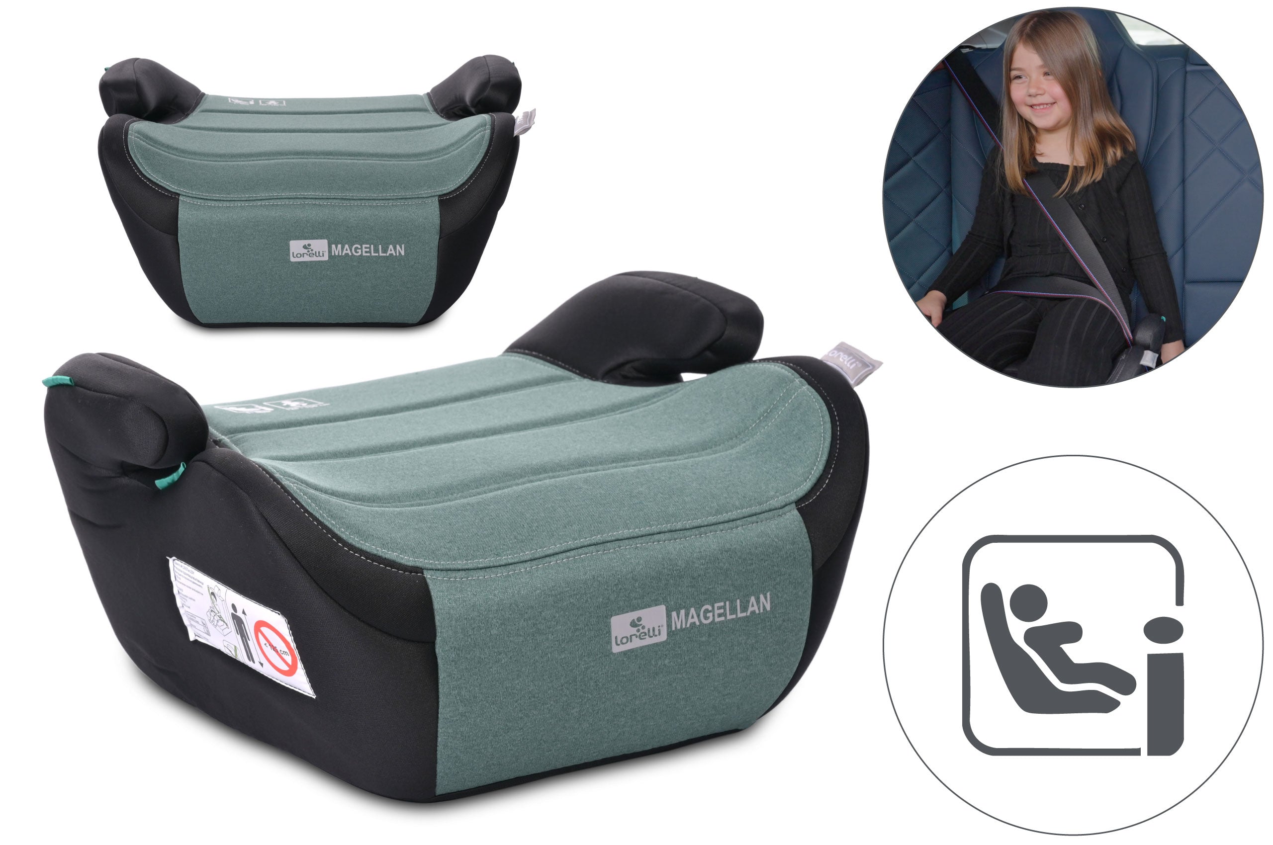 Lorelli Magellan - podstawka samochodowa 125-150cm | Black Green Pine.