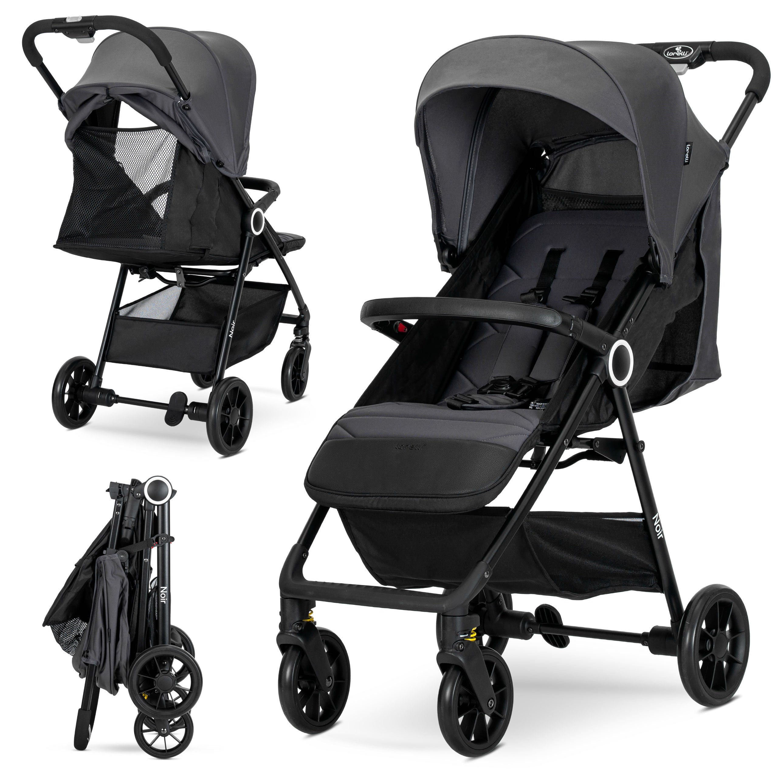 Lorelli Noir - wózek spacerowy do 22kg | Grey