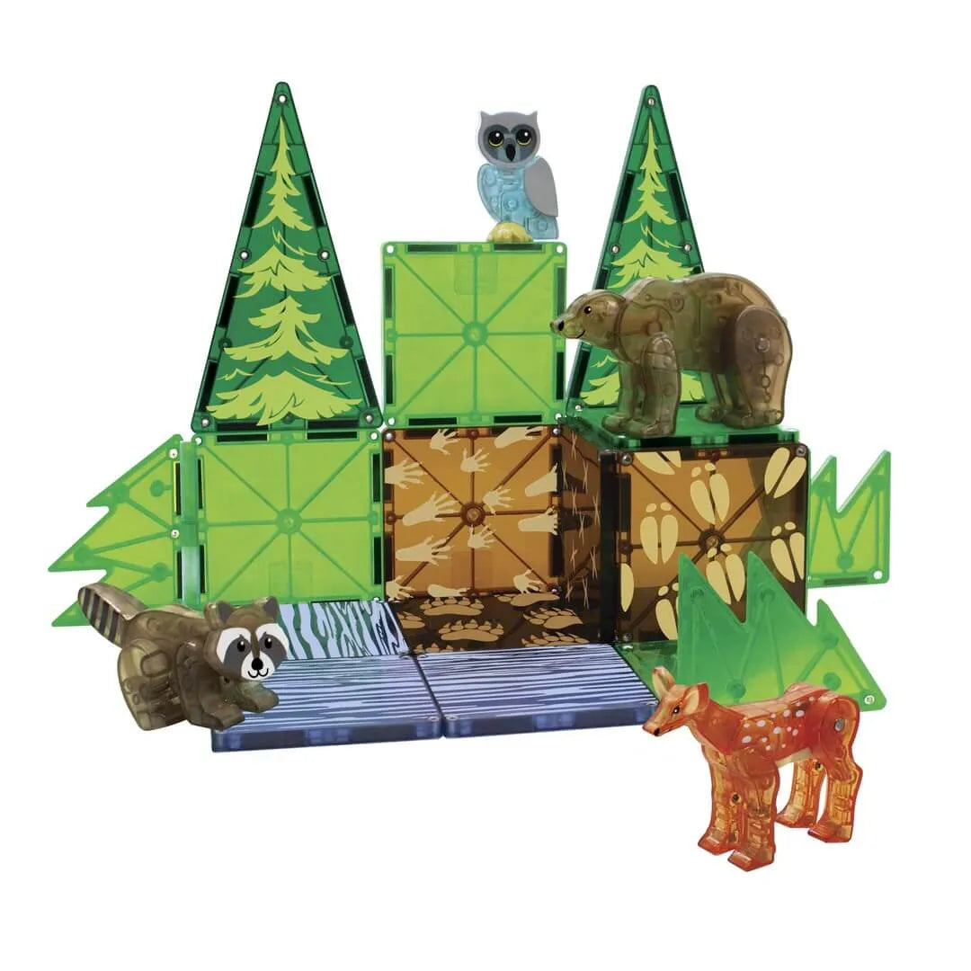 Magna Tiles - klocki magnetyczne Leśne Zwierzęta (25 el.) - JasieBasie.pl